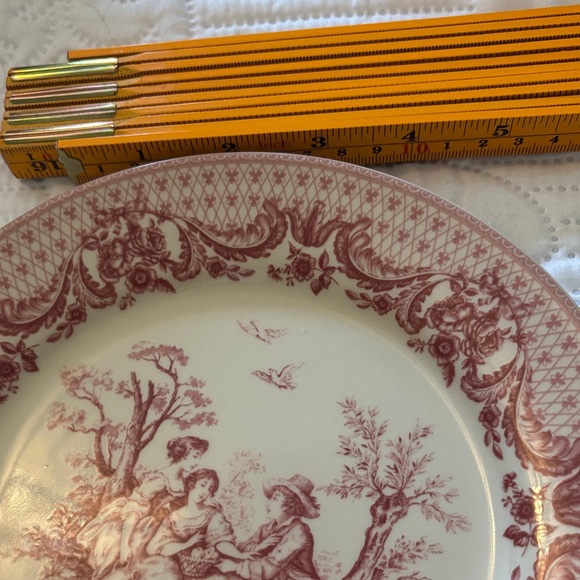 Vintage Transferware Red and Cream Dessert Set - Picture 6 of 8